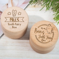 Custom Baby Tooth Box - Personalized Milk Teeth Storage and Umbilical Cord Preservation Keepsake with Engraved Name.