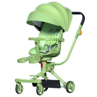 Lightweight and Portable Two-way Folding Baby Stroller with Comfortable Eggshell Design and 4-wheel Suspension System
