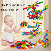 Building  By Splicing  Water Pipes With Building Blocks DIY Toys
