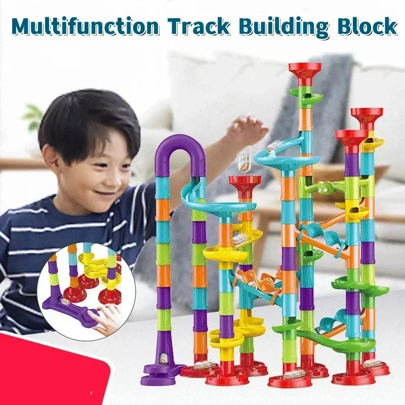 Children's Marble Track Maze Ball Rolling Toy Track Tube Building Blocks Glass Bullet Jewelry Educational Toys Children's Gifts
