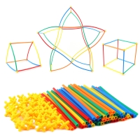 Children's straw building block assembly DIY toy pipe building block parent-child interactive game