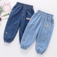 Summer Fashion Baby Girl Boy Jeans Bear Mark Trousures Children Cotton Clothing 1-6 Y Kids Costumn Toddler Comfortable Clothes