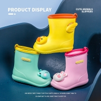 Children Rain Boots New Waterproof Anti Slip Soft Sole Cute Cartoon Animals Boys Girls Outdoor Baby Rain Boots for 3-6 Years Old
