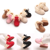 5Colors Autumn Winter Boots Baby Girl Boys Winter Warm Shoes Solid Fashion Toddler Lace First Walkers Kid Shoes 0-18M