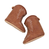 Mid Calf Leather Boots Cartoon Kids Cowboy Boots Soft Embroidered Boots Fashionable Shoes For Daily Wear Holiday