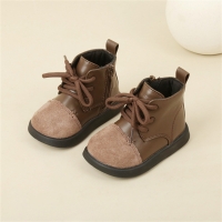New Spring Baby Shoes  Leather Toddler Boys Ankle Boots Rubber Sole Infant Shoes Fashion Little Girls Boots 15-25