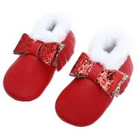Children Cotton Shoes Infant Toddler Baby Walking House Shoes Breathable PU Rubber Sole Warm Dry Comfortable Booties