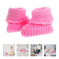 Shoes 0-3-6 Months Orange Handmade Knit Infant Booties 10 8cm Crochet Baby Supplies Newborn Soft Durability