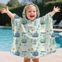 HappyFlute 60x60CM Microfiber Hooded Bath Towel for Kids Nature & Animal Print Swimming Beach Towel Unisex for Girls&Boys
