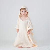 100% Cotton Muslin Hooded Poncho Towel: Swim-Ready Absorbent Bathrobe with Hood - Kids' Beach Wrap & Bath Towel