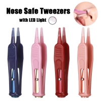 Clean Ear Nose Navel LED Light Baby Dig Booger Clips Plastic Infants Nose Safe Tweezers Cleaning Tweezer