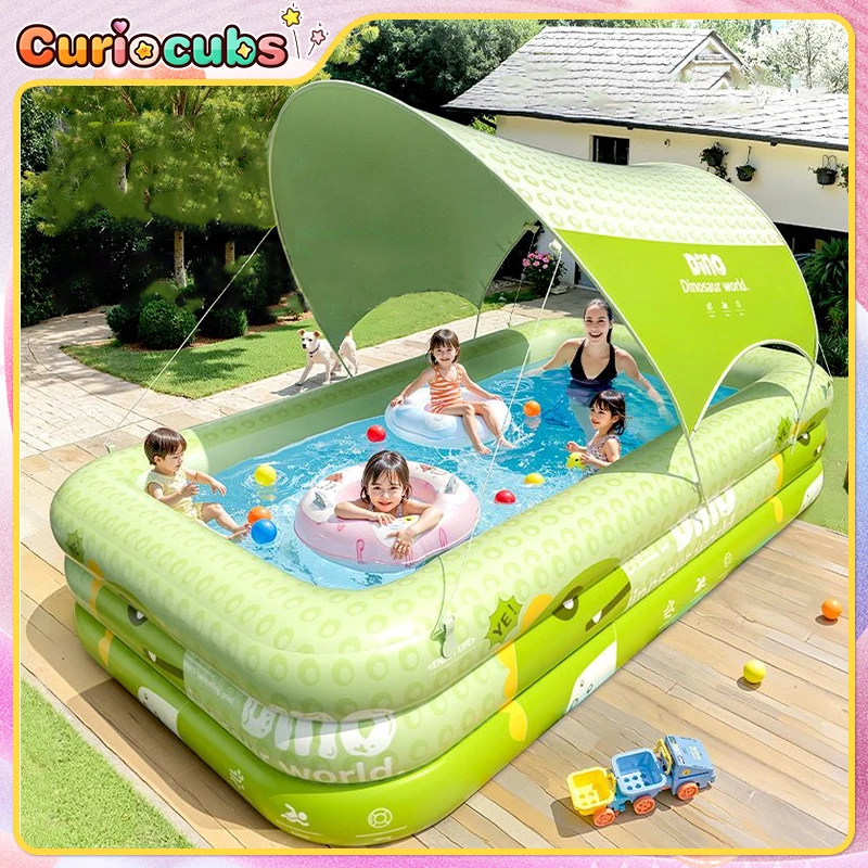 Large Inflatable Swimming Pool Padding Swimming Pool Portable Indoor Outdoor Garden Family Water Play Bathtub Toy Kid Adult Gift