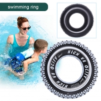 Tire Pattern Blow Up Swim Tube Leakproof Inflatable Swim Ring Swimming Rings Floaties Thickened Pool Rings for Kids Adults
