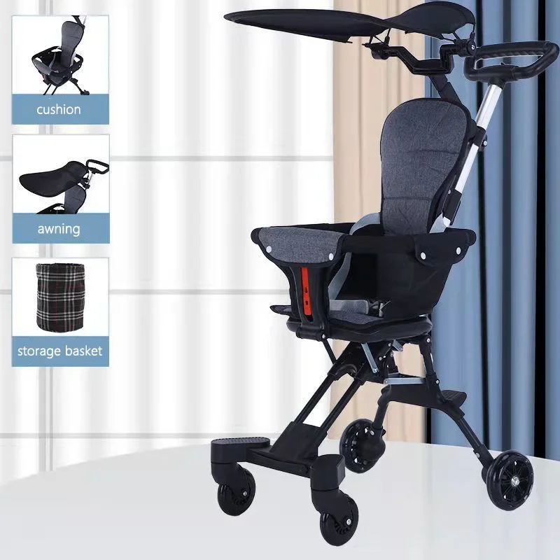 IMBABY Baby Stroller Portable Stroller Folding Cart Lightweight Stroller for Babies Four-Wheel Travel Baby Cars Two-Way Seats