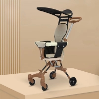 Foldable Baby Stroller Lightweight Infant Stroller with 360° Universal Wheel Soft Wide Seat Height Adjustable Halloween Gifts