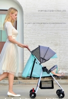 Lightweight Baby Stroller Foldable Reclining Seat One Hand Fold All Terrain Wheels for Outdoor Travel Infants Toddlers Newborn