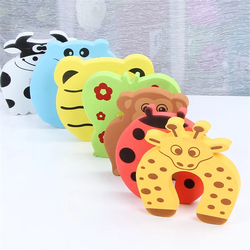 Set of 5 Baby Safety Gate Products Animal-themed Cabinet Locks Strap Door Card Protection Tools for Newborn Care Home Security