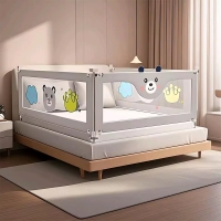 IMBABY Bed Guardrail Adjustable Height Baby Safety Bed Barrier Liftable Baby Activity Fence Portable Bed Rail Gray Crib Bumpers