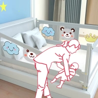 IMBABY 120CM Bed Guardrail Liftable Baby Safety Bed Barrier Cartoon Bed Safety Rails Portable Crib Protectors Beds Fence for Kid