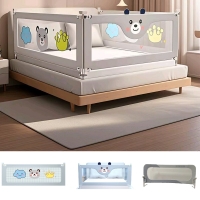 0.8-2M Bed Barrier for Baby Bedroom Kids Sleeping Fence Baby Bed Safety Barrier Bed Guardrail Side Protective Toddler Fences