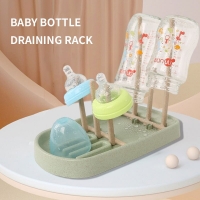 Green Multifunctional Portable Drying Frame Baby Bottle Holder Removable Drainage Stand